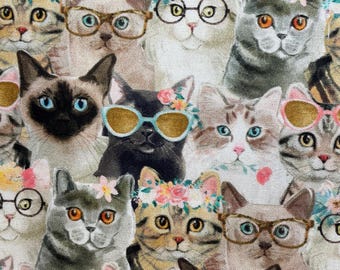 Kittens Print Fabric, 100% Cotton, Quilting Material