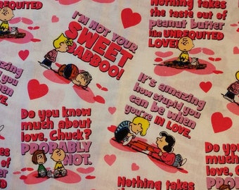 Peanuts Zitate Valentinstag Stoff-Bulk-Lager 100% Baumwolle für Kleidung, Handwerk und Quilten