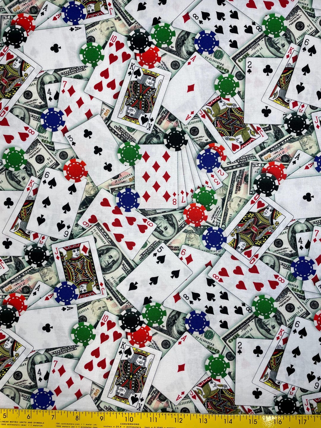 Playing Cards Cotton Fabric: Casino Theme Quilting Material - Etsy