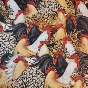 Susan Winget Rooster Fabric: Rural Farm Cotton for Quilting & Crafts