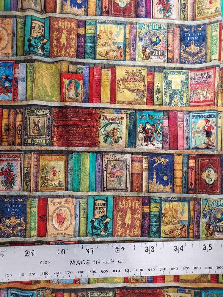 Robert Kaufman Library Books Fabric: Rare Quilting Cotton O.O.P. 1" books