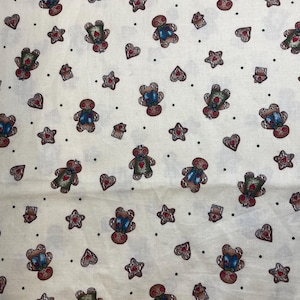Vintage Dianna Marcum MARCUS BROS Grandma&#39;s Gingerbread Toss Fabric Ecru 1 yard+ 22”