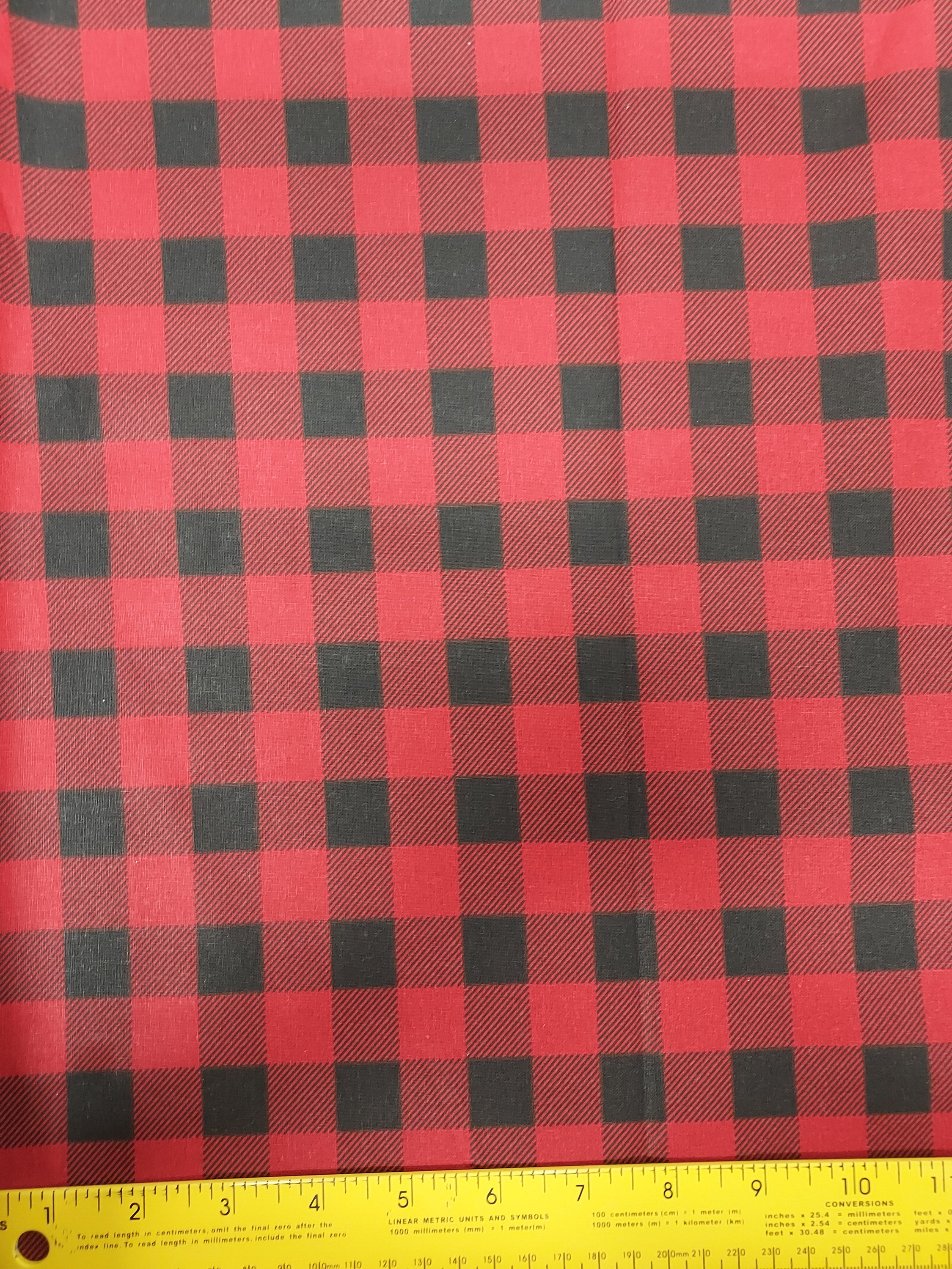 Red Buffalo Check Plaid Fabric: 100% Cotton, By The Yard