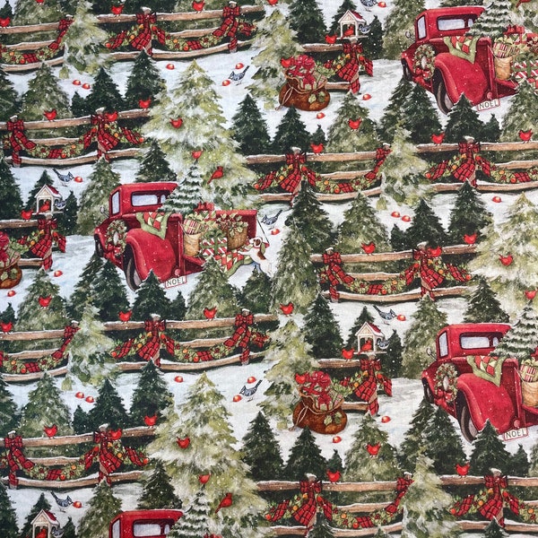 NEU! Susan Winget Kiefern und Zäune Weihnachten Stoff 100% Baumwolle,Bekleidung,Handwerk und Quilten,B.T.Y. 3/4,1/2,1/4,fette Viertel