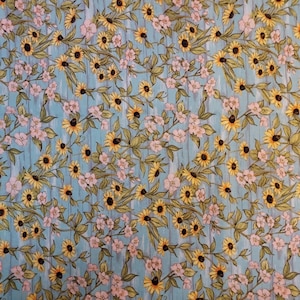 Susan Winget Brown-Eyed Susan Cotton Fabric: Floral Garden Print