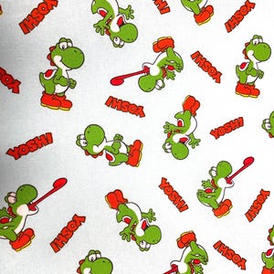 Yoshi Nintendo Fabric: Aqua Blue 100% Cotton, Crafts & Quilting
