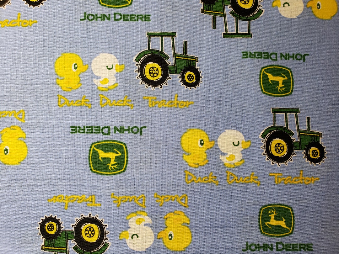 John Deere Duck Tractor Blue 100 Cotton for Clothing ,crafts and Quilting , Fat Quarter Etsy