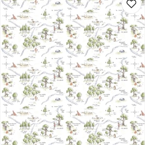 Carte de Winnie l'ourson sur ressorts blancs 100 % coton pour vêtements, travaux manuels et courtepointe, 1 yd.3/4,1/2,1/4, gros quartier