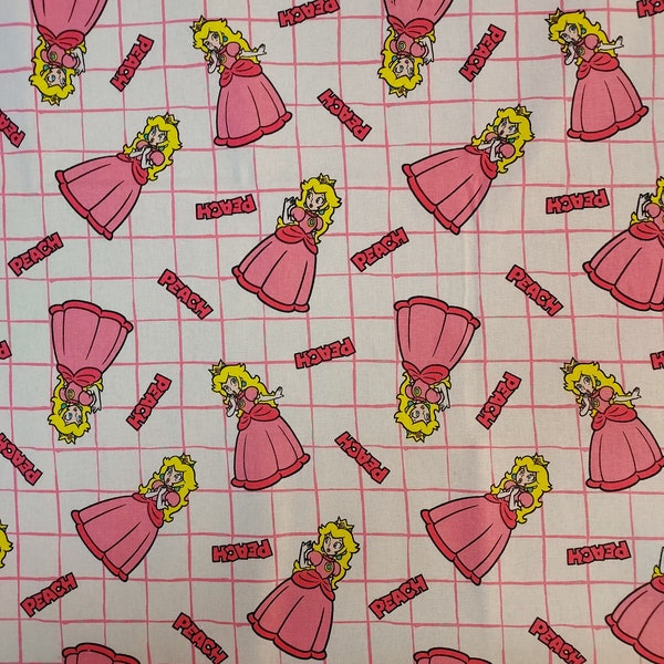 Limited Nintendo princess  Peach 100% cotton for clothing ,crafts and quilting ,doll clothes,fat quarter
