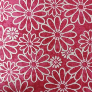 Rosa Gänseblümchen Stoff: 100% Baumwolle, Quilten & Kunsthandwerk - Meterware