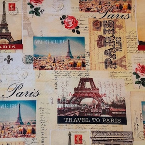 Rara tela antigua de París C2299 de estilo shabby chic cortada a medida, 3/4, 1/2, 1/4, cuarto gordo