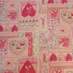 Breast cancer awareness pink ribbons patchwork Quilt Cotton Fabric 100% cotton for clothing ,crafts and quilting by the yard