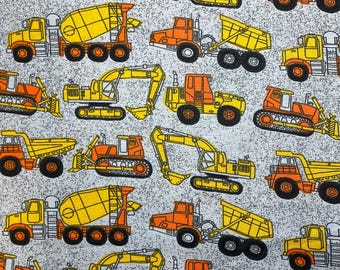 Construction Equipment Fabric: 100% Cotton, Gray Background