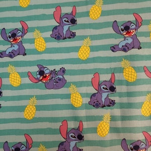 Lilo & Stitch Fabric: Pineapple Print, 100% Cotton