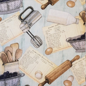 spring blackberry recipe Fabric by the yard 100% cotton for clothing ,crafts and quilting , B.T.Y. 3/4,1/2,1/4,fat quarter