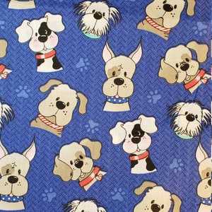 Dog Heads Fabric: 100% Cotton, Quilting & Crafts