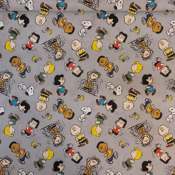 Peanuts Character toss Fabric 100% cotton for clothing ,crafts and quilting ,  B.T.Y. 1/4 1/2 3/4,fq