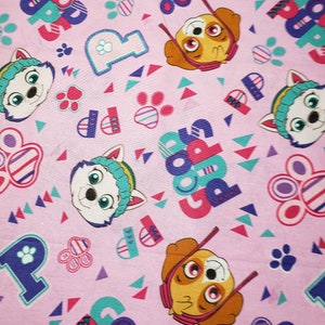 Nickelodeon paw Patrol Good Pups 100% Cotton pink Fabric . B.T.Y. pre cut
