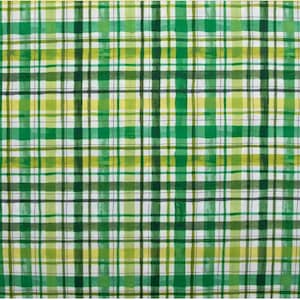 緑と白のチェック柄コットン生地キルティング、クラフト