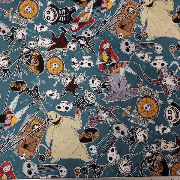 Nightmare before Christmas fear fest pack fabric 100% cotton by the Yard , 1/2