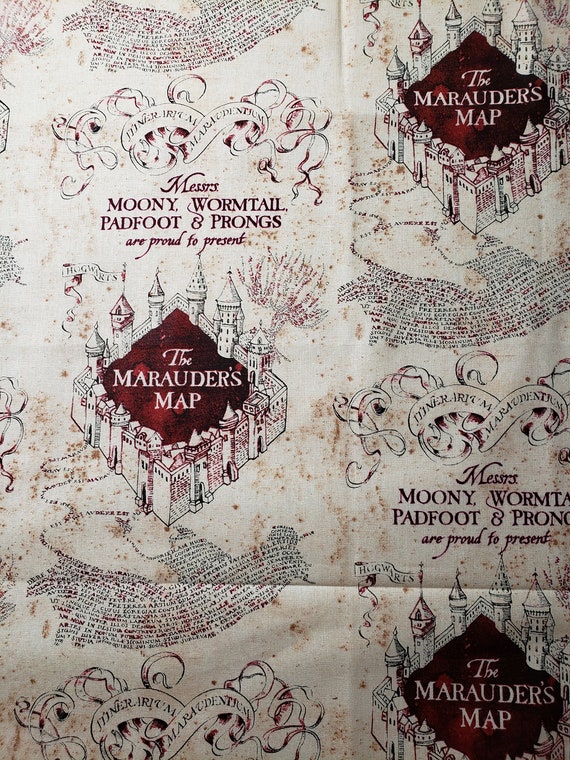 La mappa del Malandrino Harry Potter Tessuto tagliato su misura 100% cotone  per abbigliamento, artigianato e quilting