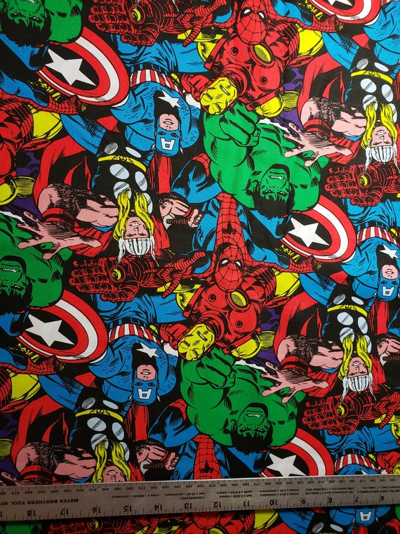 Marvel Comic-Figuren Stoff 100% Baumwolle für Kleidung, Kunsthandwerk und  Quilten, BTY 1/2, 1/4, fat fat Quarter
