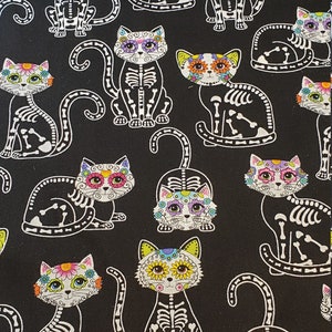 Tropical Sugar Skulls clearance Flannel cotton Fabric FQ Half Yard One Yard