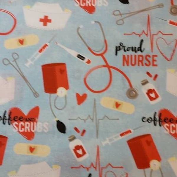 Nurse print novelty Quilt Cotton Fabric 100% cotton for clothing ,crafts and quilting by the yard