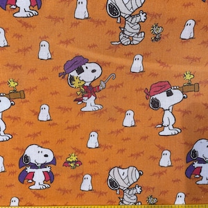 Snoopy & Woodstock Fabric: Halloween Costume Cotton Material 58 x 36