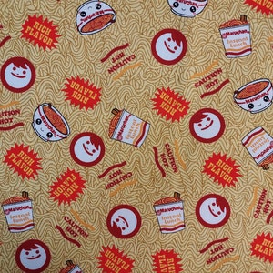 Maruchan instant lunch Raman 100% bawełna na ubrania, rękodzieło i pikowanie, ćwiartka tłuszczu