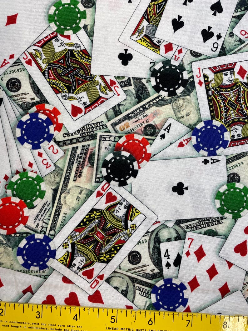 Playing Cards Cotton Fabric: Casino Theme Quilting Material - Etsy
