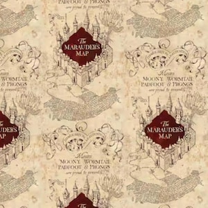 Harry Potter Marauder's Map Fabric: Camelot Cotton Quilting Material