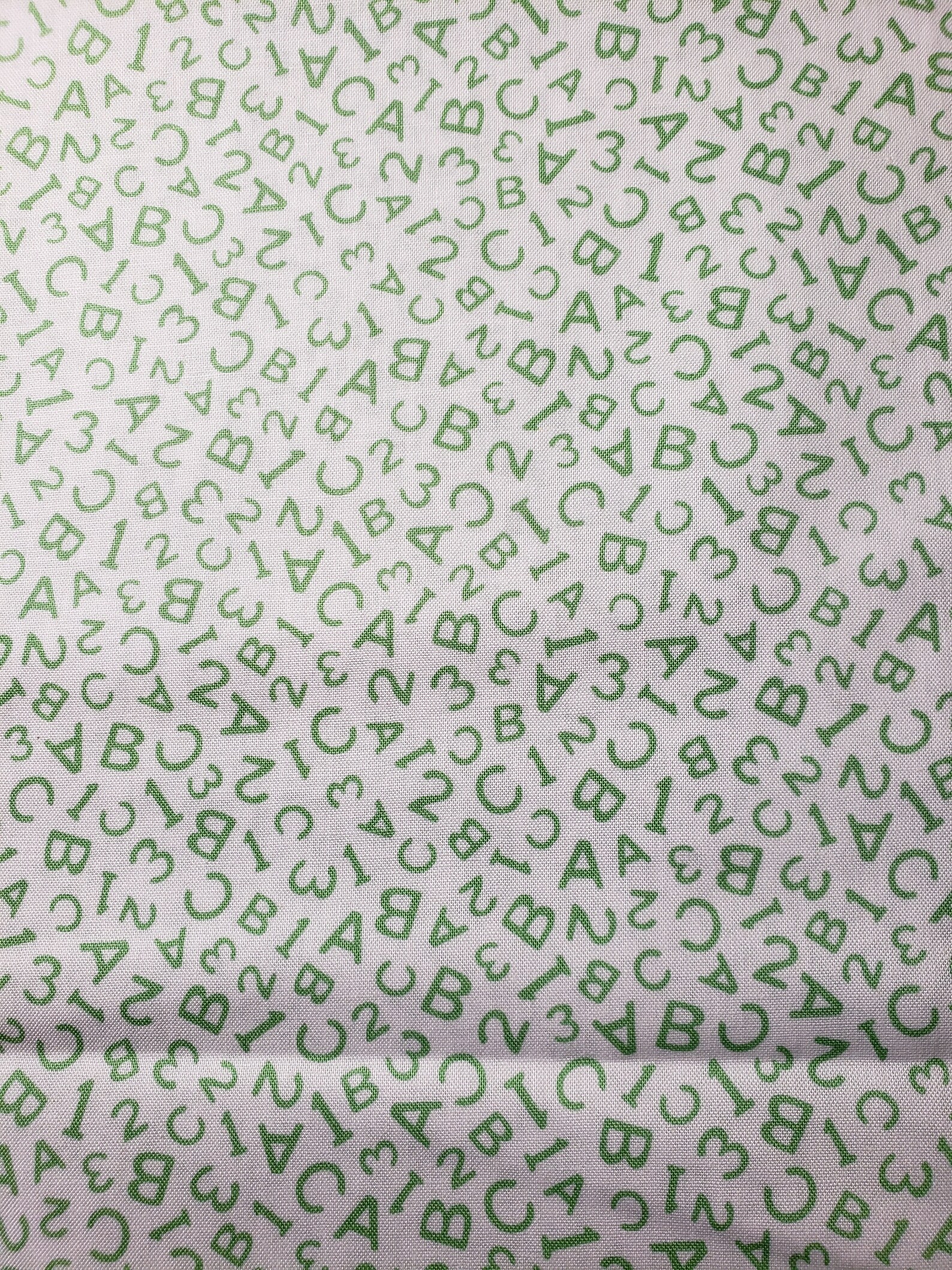 Toss Lettering Green Letters and Numbers Toss 100% Cotton for Clothing | Etsy