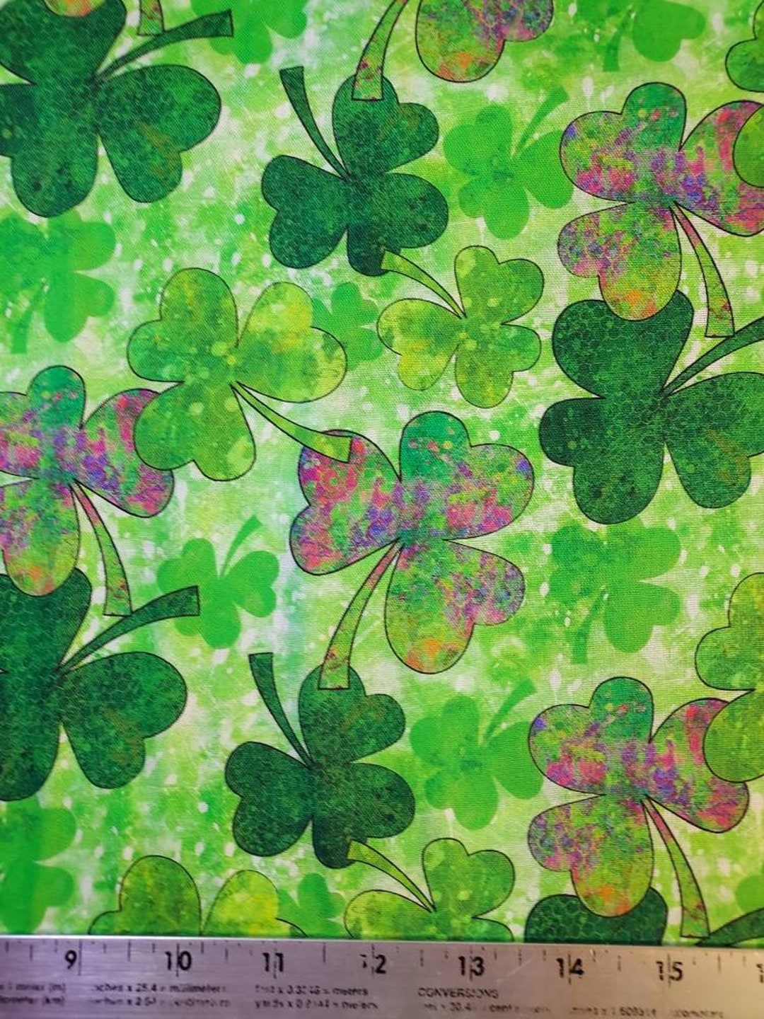 Green Shades of Clover Susan Winget St Patrick Day Fabric by the Yard ...