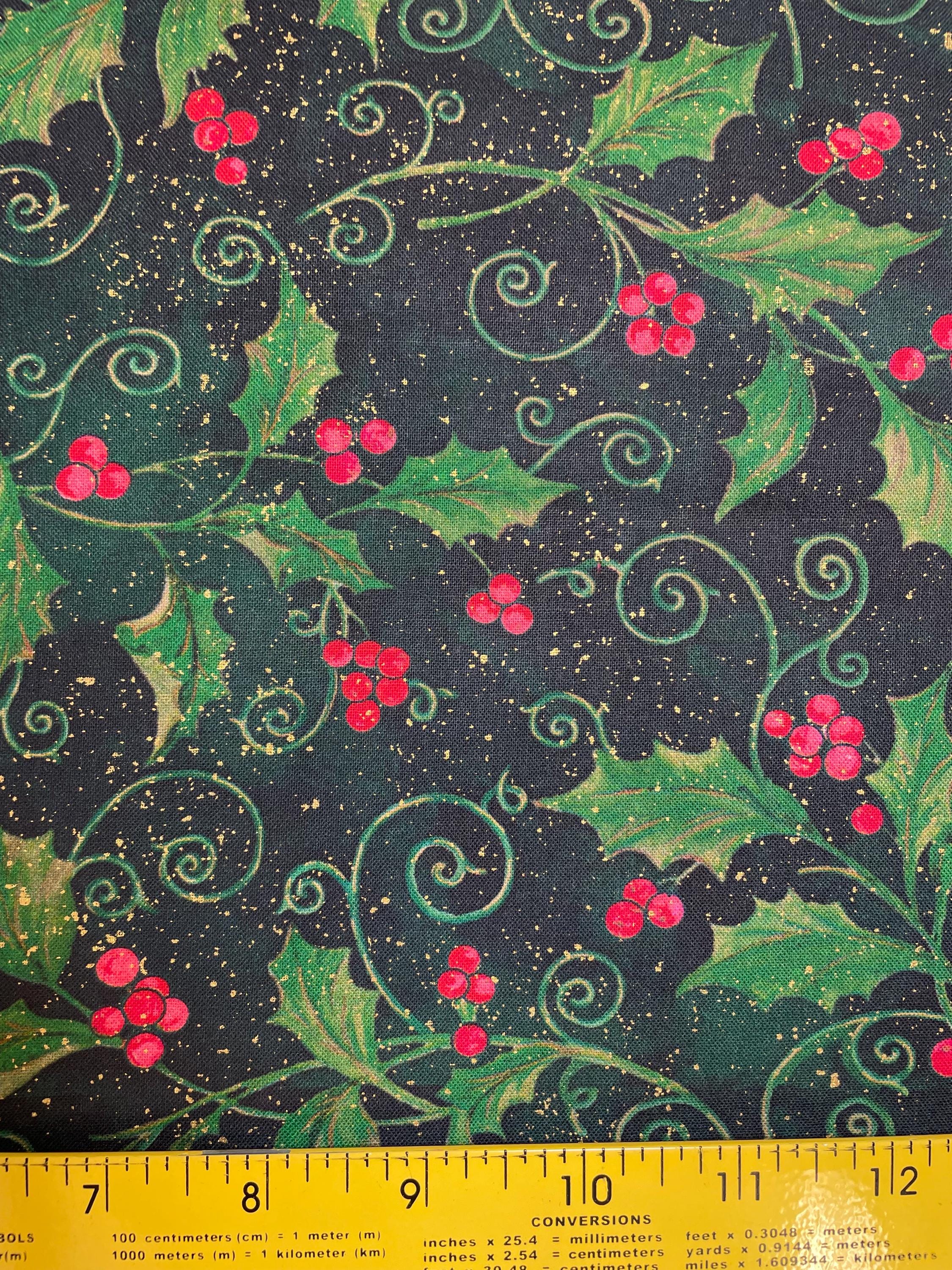 Gold Xmas Fabric