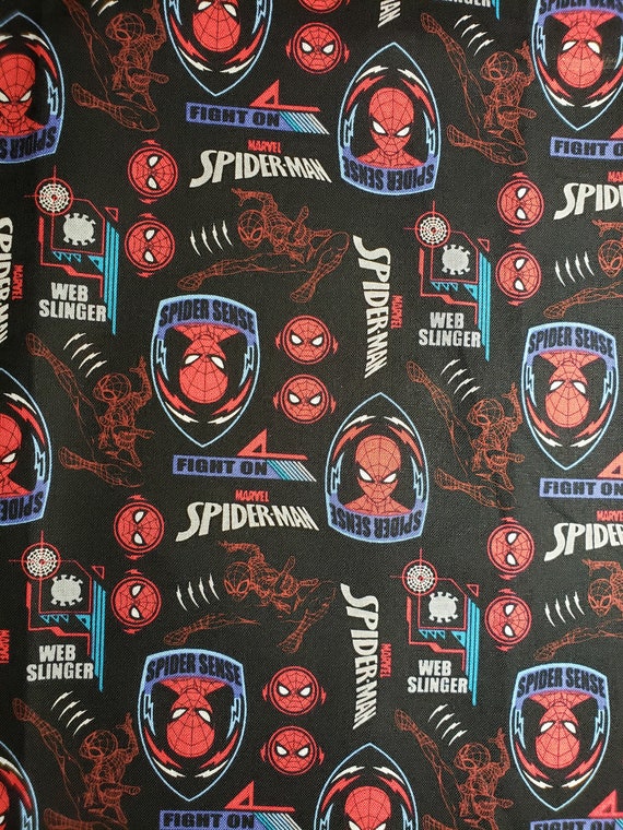 Spiderman Stoff 100% Baumwolle für Kleidung, Basteln, Quilten