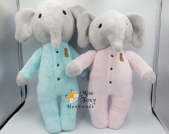 Handcrafted Snuggle Elephant Baby Stuffie | Personalized Plush Toy | Minky Fabric | Perfect Easter Gift | Nursery and Children's Room Decor