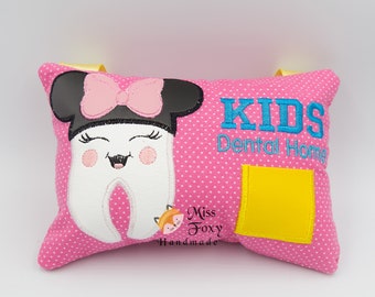 Girl Mouse Shaped My Lost Tooth Fairy Pillow | Personalized Tooth Bag | Tooth Pillow  | Tooth Fairy Door Hanger | Plush Stuffed Tooth Pocket