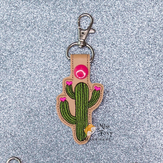 Porte-clés Cactus Avec Charm Assorti - Neuf Avec étiquettes, Métal Vert