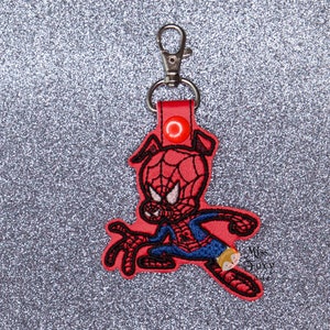Superhero Chibi Spider Guy Girl Pig Boy Character Vinyl Keychain Key ...