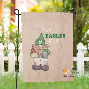 Fußball Wichtel Fliegen Adler Fliegen PA Willkommen Garten Flagge Schild Besticktes Einweihungsgeschenk Willkommen Herbst Erntedank