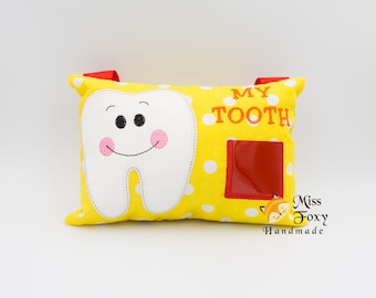 Basic Tooth Lost Tooth Fairy Pillow | Personalized Tooth Bag | Lost Tooth Pillow  | Tooth Fairy Door Hanger | Plush Stuffed Tooth Pocket
