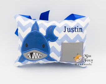 Whimsical Shark Tooth Fairy Pillow - Personalized Keepsake for Little Smiles!