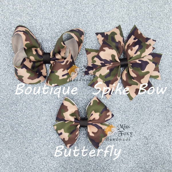Camouflage Hair Bow Etsy