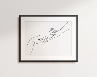 Two Hands Drawing Etsy