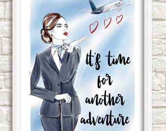Air Transat Auxiliar de vuelo Cabina Tripulación Viaje | Etsy España