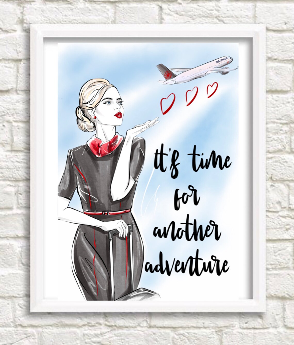 Air Canada Flight Attendant Travel Print Etsy air-canada-flight-attendant-travel-print-etsy