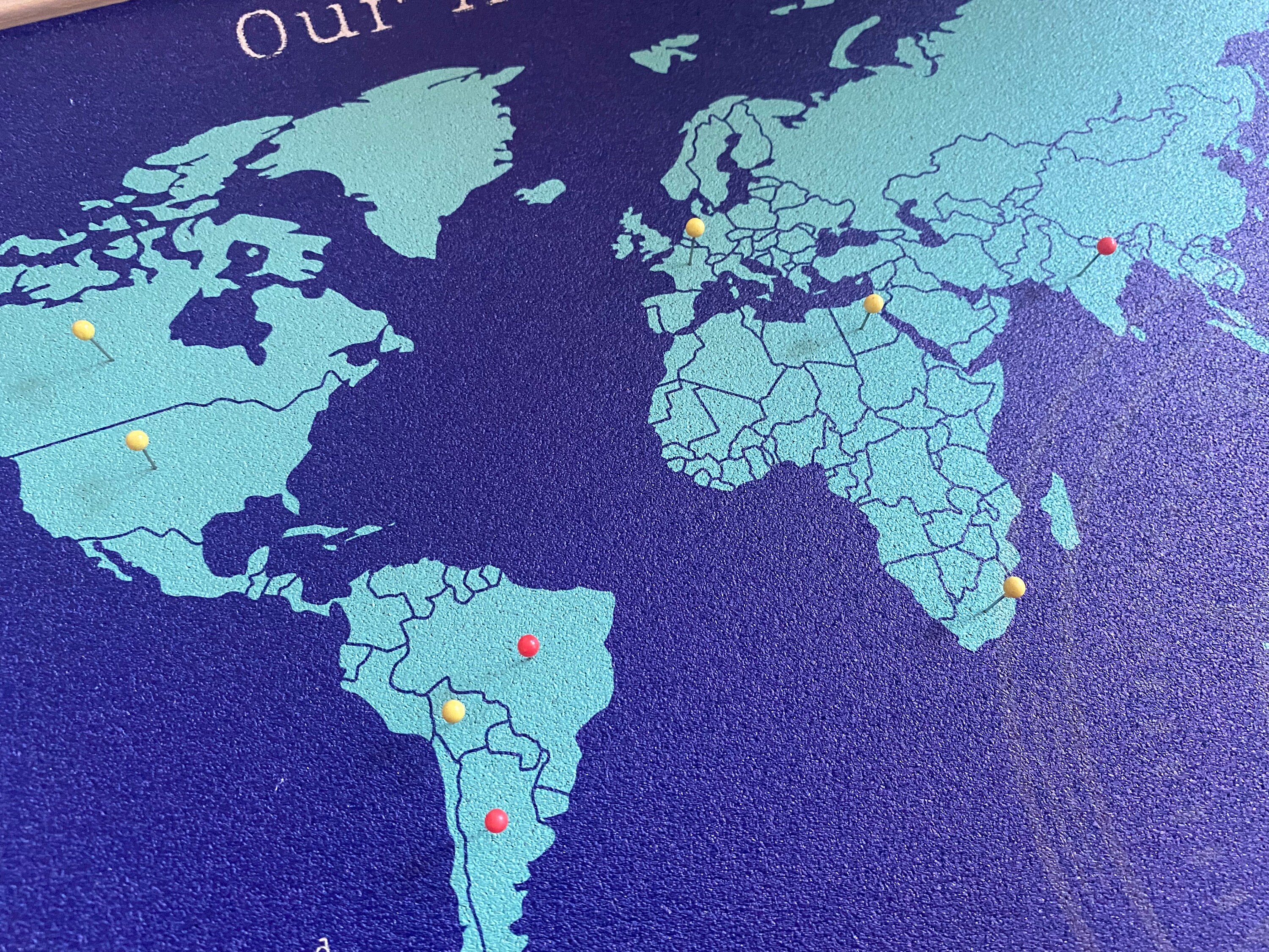 World Map Cork Pin Board Our Adventures Fully Customisable Etsy