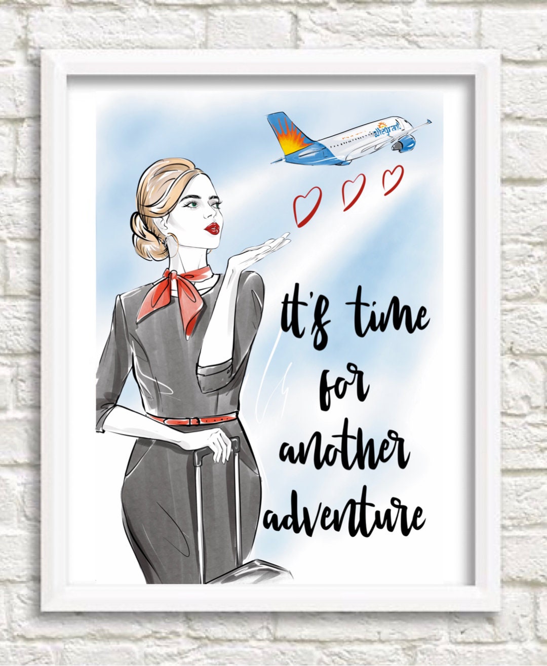 Allegiant Flight Attendant Travel Print - Etsy