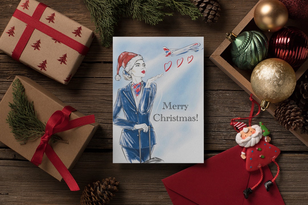 British Airways Christmas Cards Etsy
